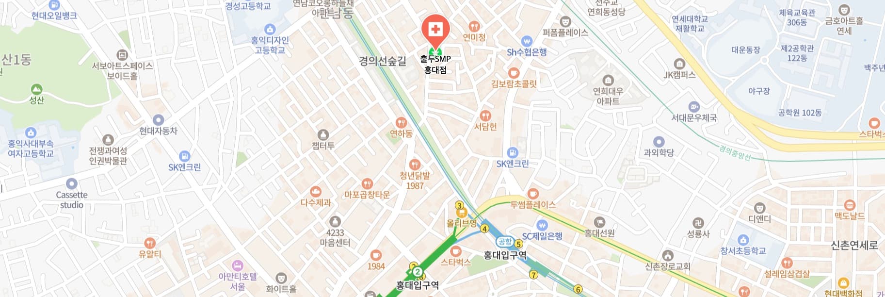 출두 홍대점 위치 - 서울 마포구 동교로 248-2